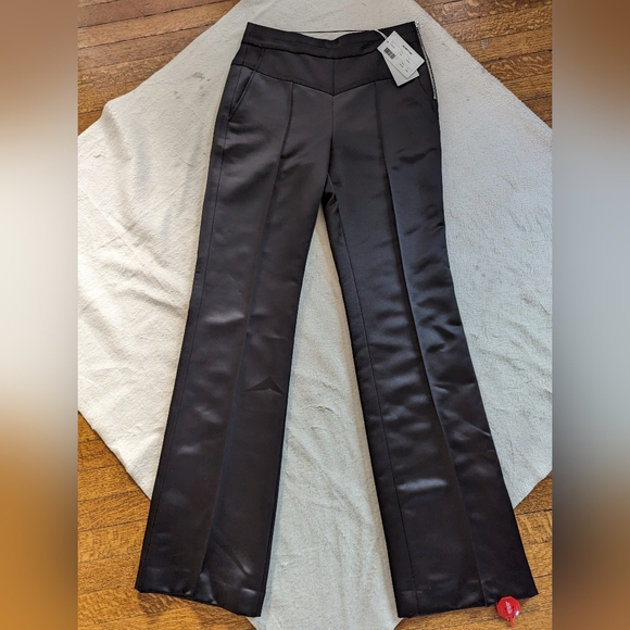 Helmut Lang Tux Satin Pant in Black - Picture 9 of 16